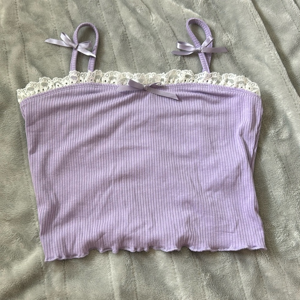 Purple Lace Tank Top